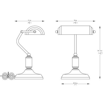 Zuma Line - Lámpara de mesa 1xE27/40W/230V dorado