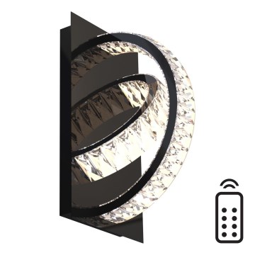 Zuma Line - Aplique de cristal LED regulable LED/18W/230V 2700-6000K negro + control remoto