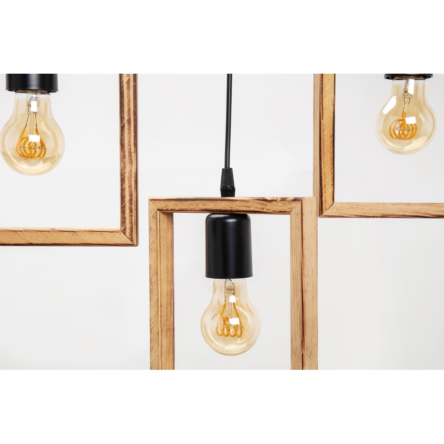 Zuma Line - Lámpara colgante 3xE27/20W/230V pino/negro