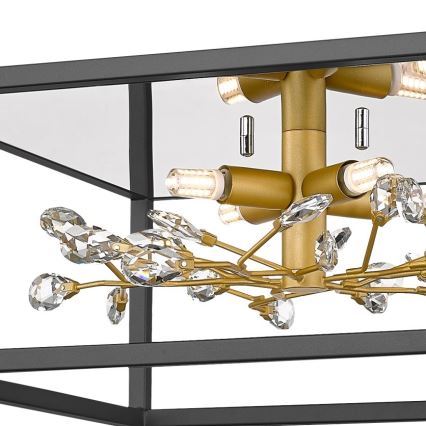 Zuma Line - Plafón de cristal 4xG9/33W/230V negro/dorado