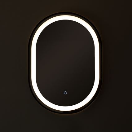 Zuma Line - Espejo de baño de pared LED con retroiluminación LED/24W/230V 3000/4000/6000K 70x50 cm IP44 negro