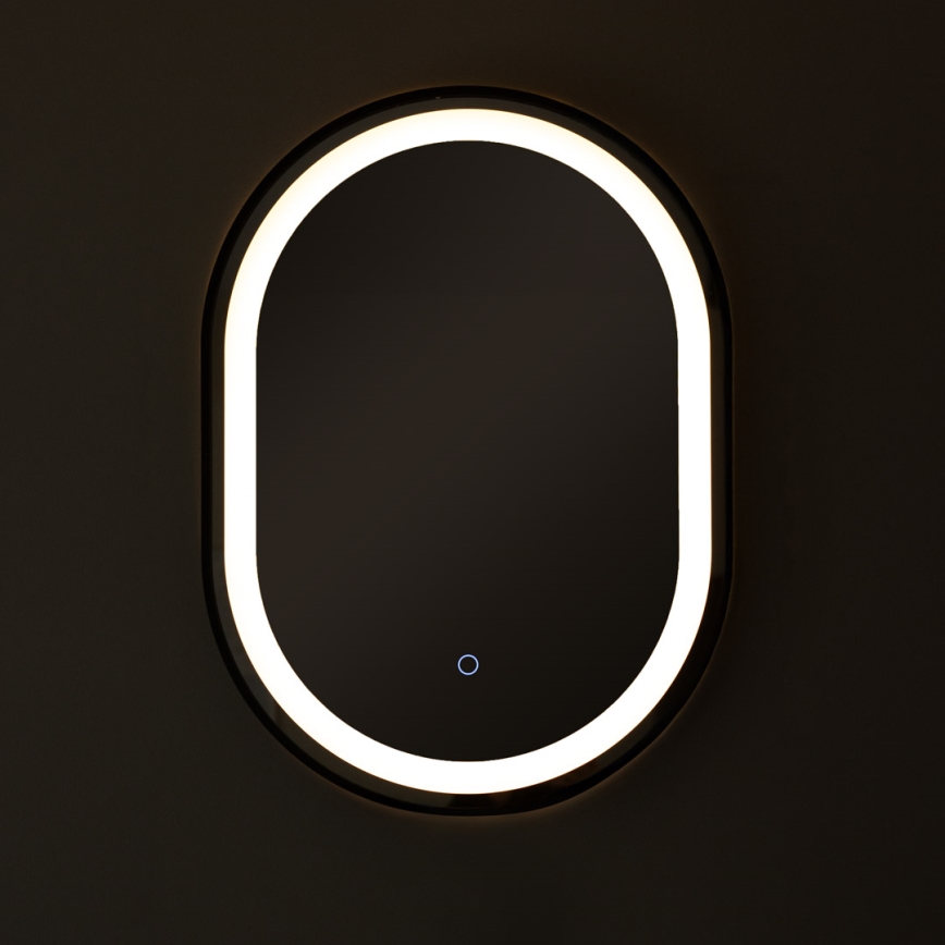 Zuma Line - Espejo de baño de pared LED con retroiluminación LED/24W/230V 3000/4000/6000K 70x50 cm IP44 negro