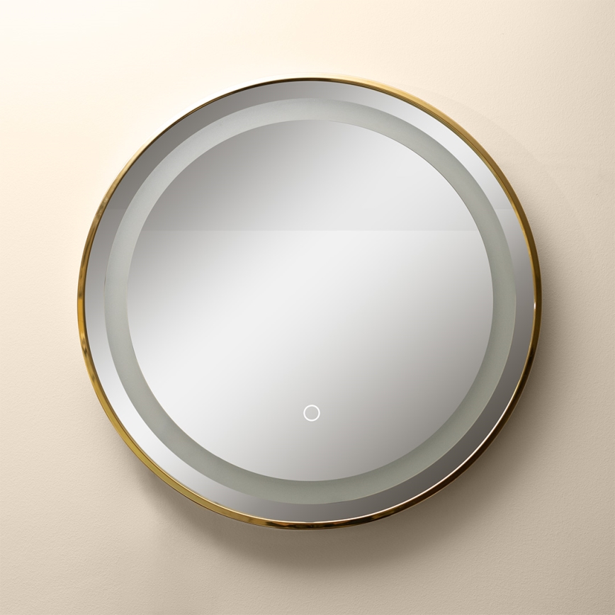 Zuma Line - Espejo de baño de pared LED con retroiluminación LED/24W/230V 3000/4000/6000K d. 60 cm IP44 dorado