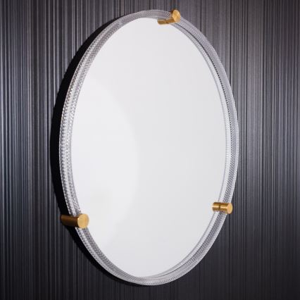 Zuma Line - Espejo de baño de pared LED con retroiluminación LED/24W/230V 3000/4000/6000K d. 60 cm IP44 transparente/dorado