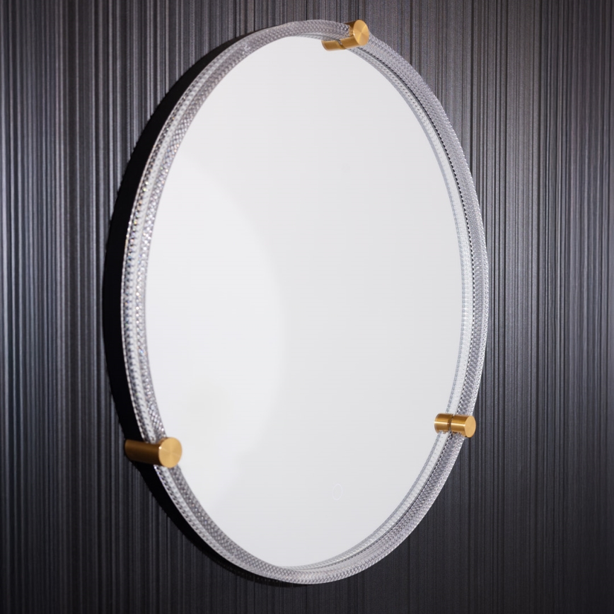 Zuma Line - Espejo de baño de pared LED con retroiluminación LED/24W/230V 3000/4000/6000K d. 60 cm IP44 transparente/dorado