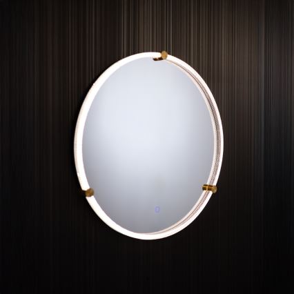 Zuma Line - Espejo de baño de pared LED con retroiluminación LED/24W/230V 3000/4000/6000K d. 60 cm IP44 transparente/dorado