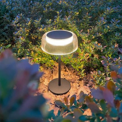 Zuma Line - Lámpara solar LED recargable y regulable LED/2,5W/2000 mAh IP44 negro