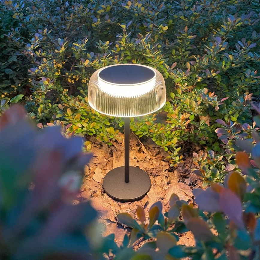 Zuma Line - Lámpara solar LED recargable y regulable LED/2,5W/2000 mAh IP44 negro