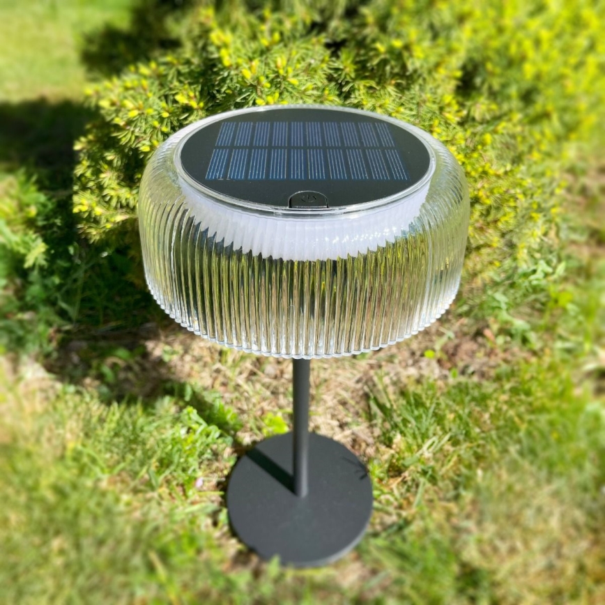 Zuma Line - Lámpara solar LED recargable y regulable LED/2,5W/2000 mAh IP44 negro