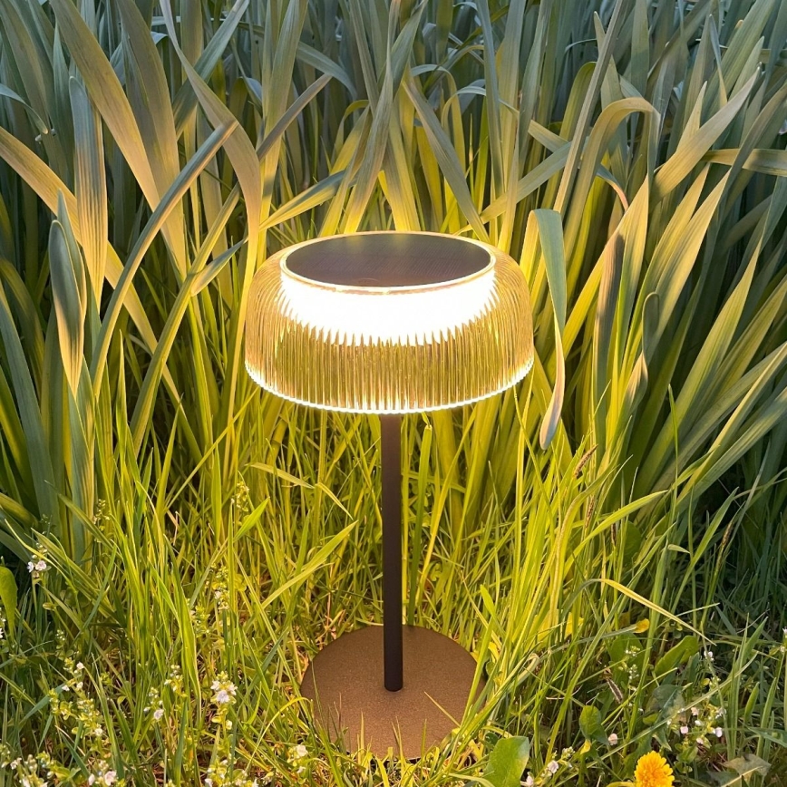 Zuma Line - Lámpara solar LED recargable y regulable LED/2,5W/2000 mAh IP44 negro