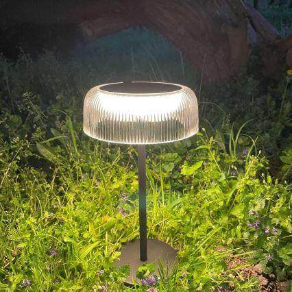 Zuma Line - Lámpara solar LED recargable y regulable LED/2,5W/2000 mAh IP44 negro