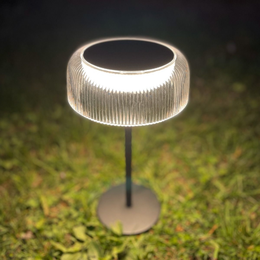 Zuma Line - Lámpara solar LED recargable y regulable LED/2,5W/2000 mAh IP44 negro