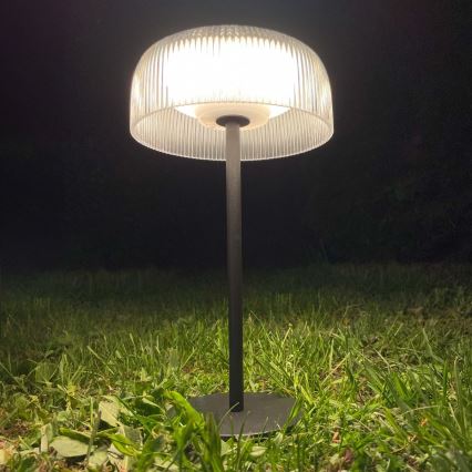 Zuma Line - Lámpara solar LED recargable y regulable LED/2,5W/2000 mAh IP44 negro