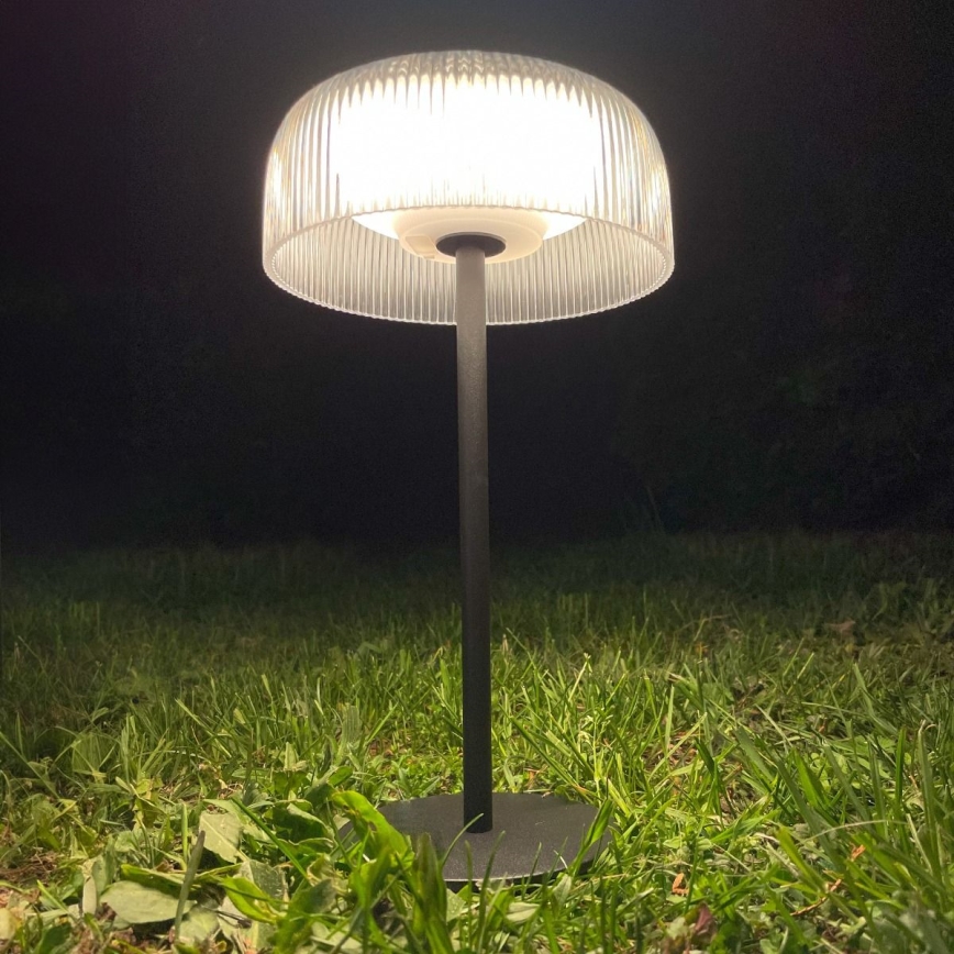 Zuma Line - Lámpara solar LED recargable y regulable LED/2,5W/2000 mAh IP44 negro