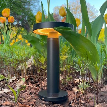 Zuma Line - Lámpara de mesa LED solar recargable y regulable LED/2W/2000 mAh IP44 negro
