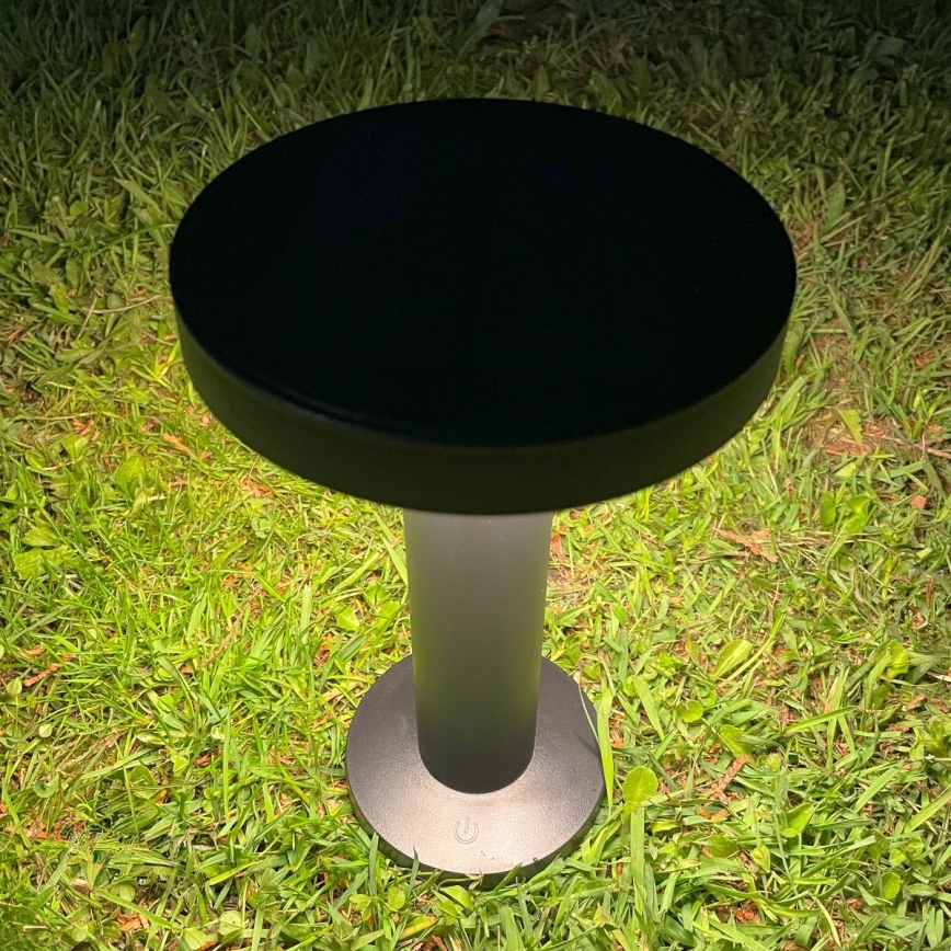 Zuma Line - Lámpara de mesa LED solar recargable y regulable LED/2W/2000 mAh IP44 negro