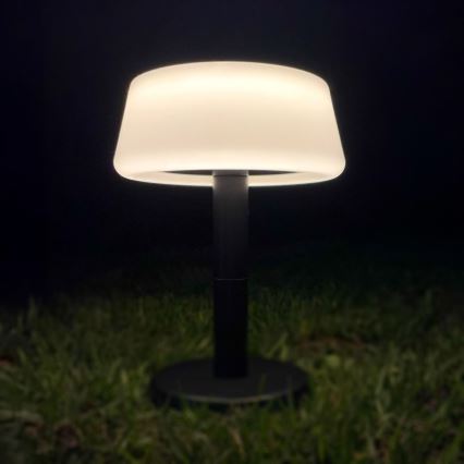 Zuma Line - Lámpara solar recargable y regulable LED/2,2W/2000mAh IP44 negro