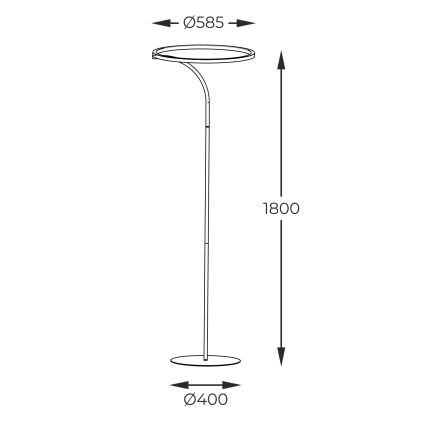 Zuma Line - Lámpara LED de pie LED/24W/230V negro