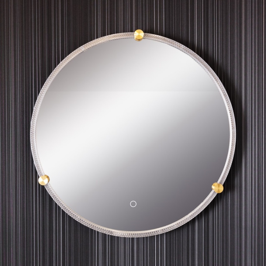 Zuma Line - Espejo de baño de pared LED con retroiluminación LED/24W/230V 3000/4000/6000K d. 60 cm IP44 transparente/dorado