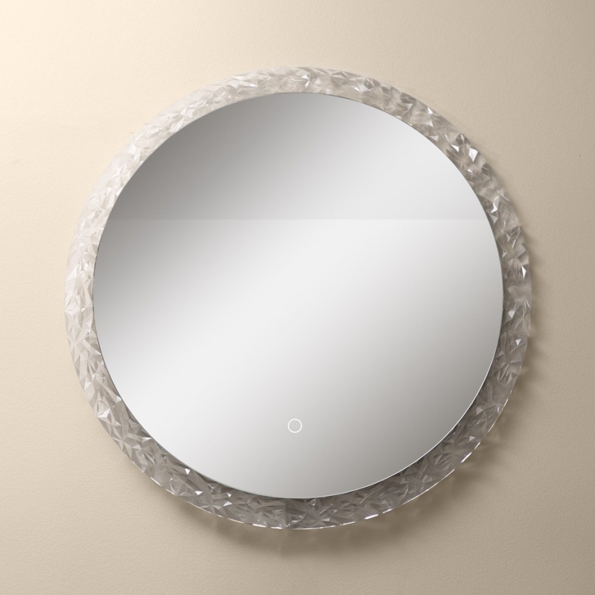 Zuma Line - Espejo de pared LED para cuarto de baño con retroiluminación LED/24W/230V 3000/4000/6000K d. 60 cm IP44 cromo brillante