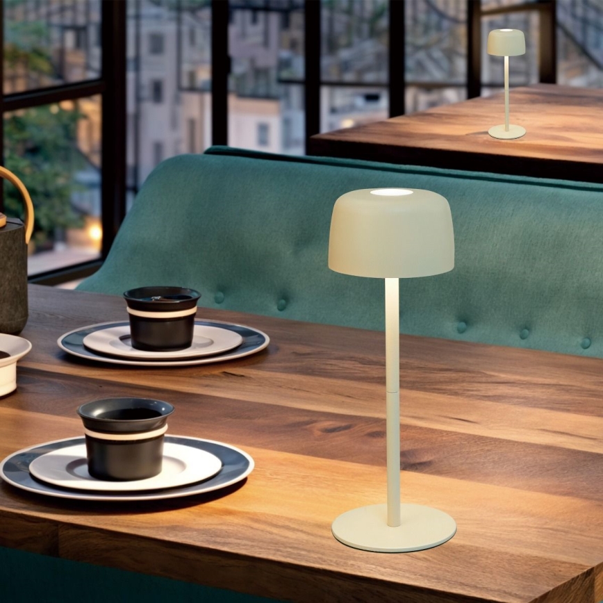 Zuma Line - Lámpara de mesa LED recargable y regulable LED/2W/1200 mAh IP44 color crema