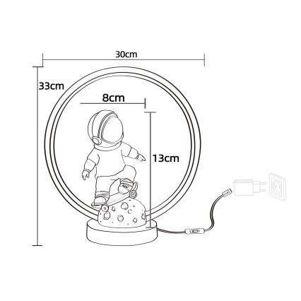 Zuma Line - Lámpara de mesa LED infantil LED/4W/230V astronaut/resina