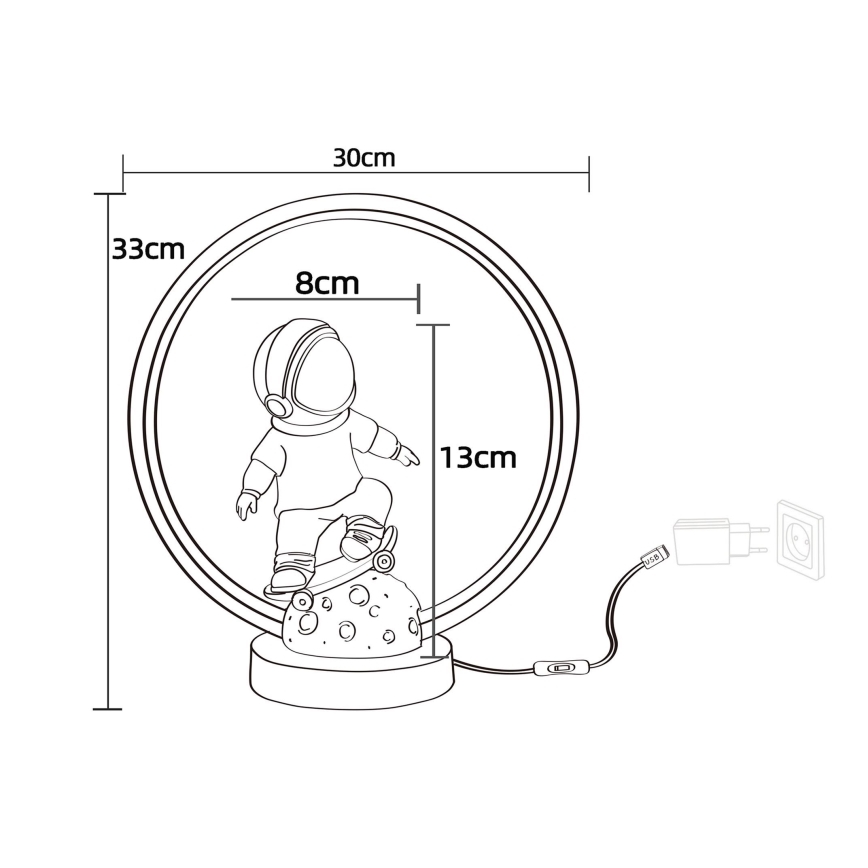Zuma Line - Lámpara de mesa LED infantil LED/4W/230V astronaut/resina