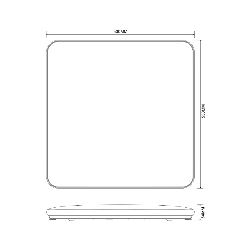 Zuma Line - Plafón LED regulable LED/48W/230V 53x53 cm cromo brillante