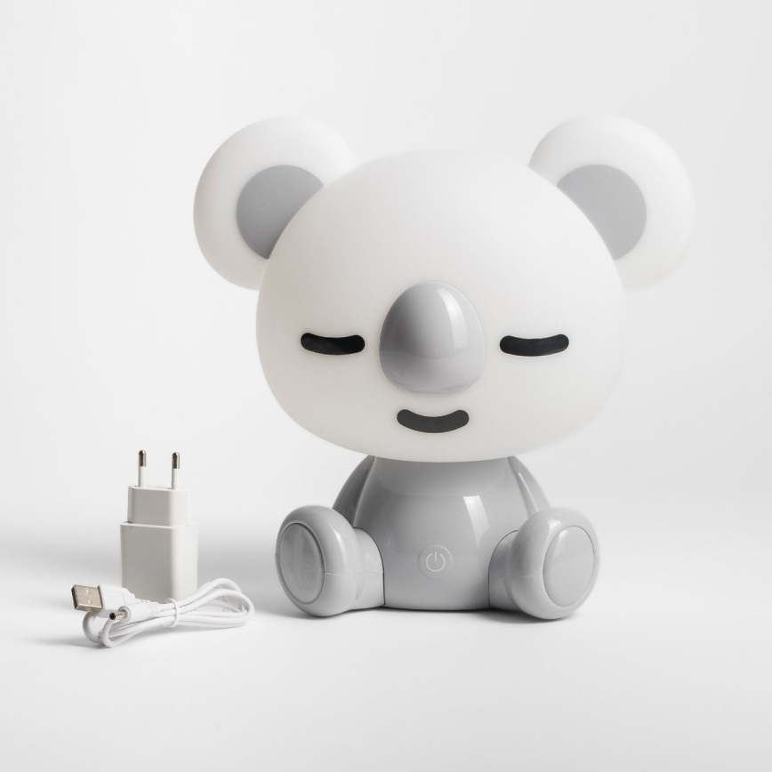 Zuma Line - Lámpara LED de mesa táctil infantil regulable LED/3W/230V koala gris