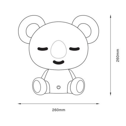 Zuma Line - Lámpara LED de mesa táctil infantil regulable LED/3W/230V koala gris
