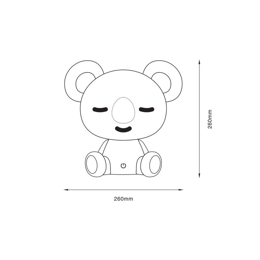 Zuma Line - Lámpara LED de mesa táctil infantil regulable LED/3W/230V koala gris