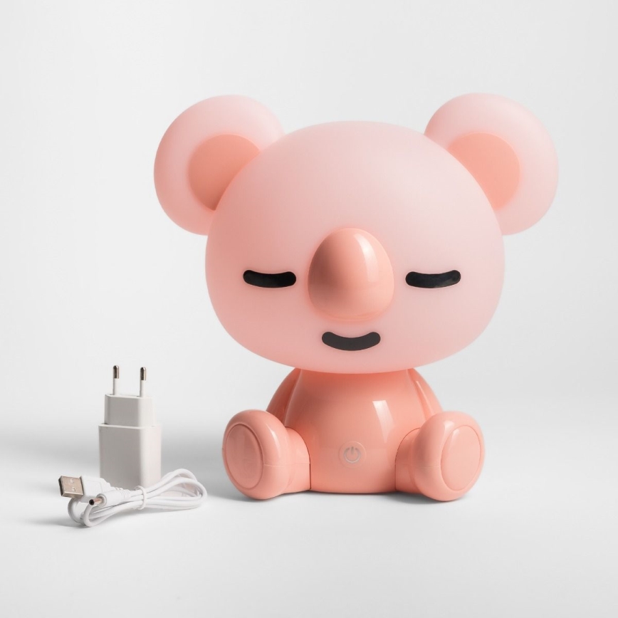 Zuma Line - Lámpara LED de mesa táctil infantil regulable LED/3W/230V rosa koala