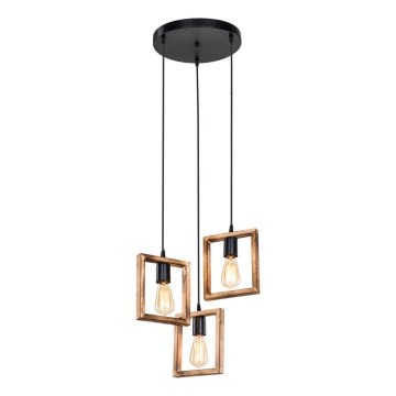 Zuma Line - Lámpara colgante 3xE27/20W/230V pino/negro