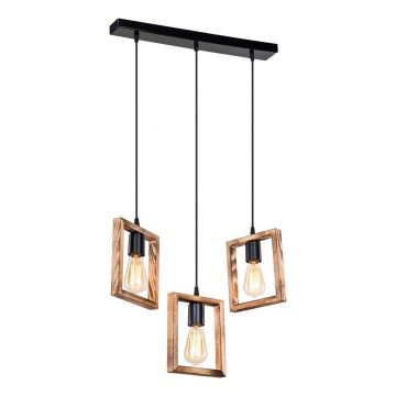 Zuma Line - Lámpara colgante 3xE27/20W/230V pino/negro