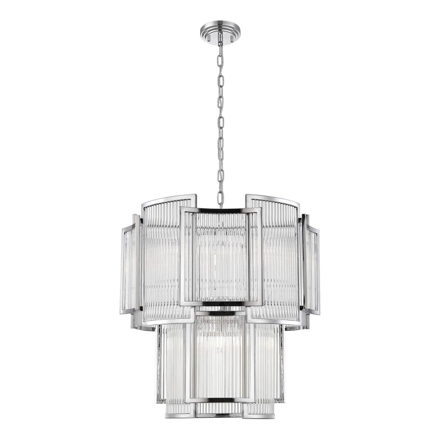 Zuma Line - Lámpara colgante con cadena 8xE14/60W/230V cromo brillante