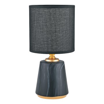 Zuma Line - Lámpara de mesa 1xE14/40W/230V negro/dorado/decoración de mármol