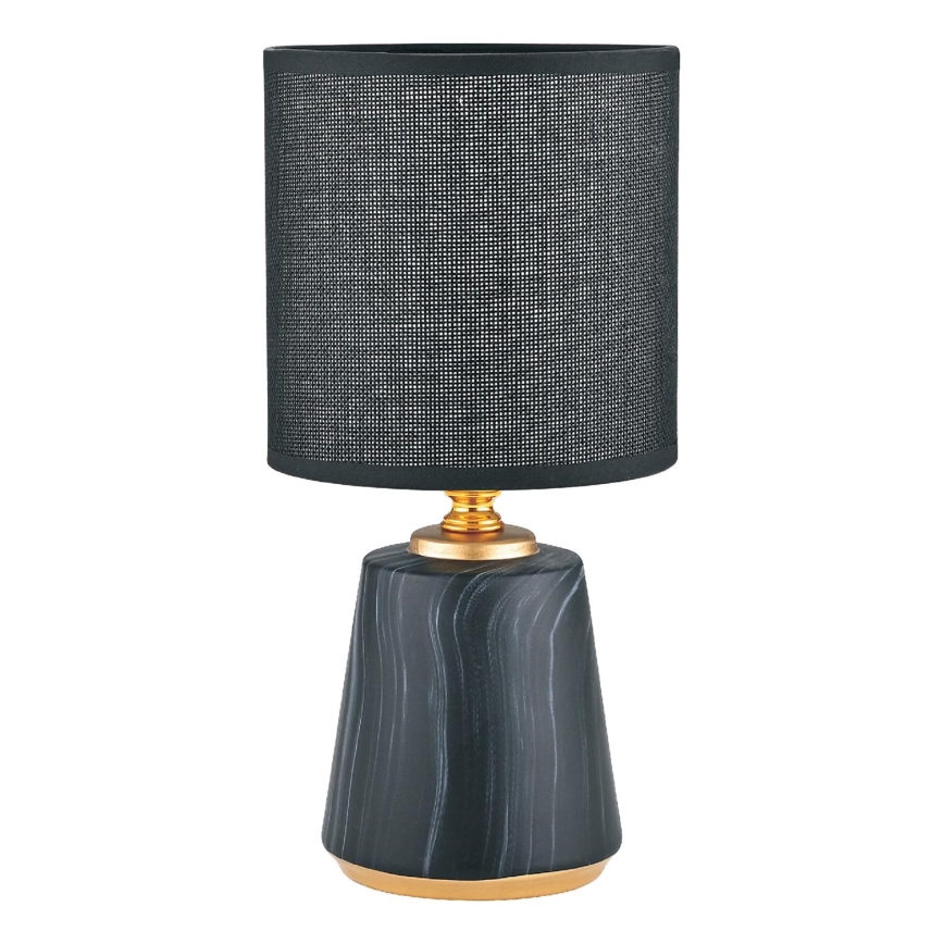 Zuma Line - Lámpara de mesa 1xE14/40W/230V negro/dorado/decoración de mármol