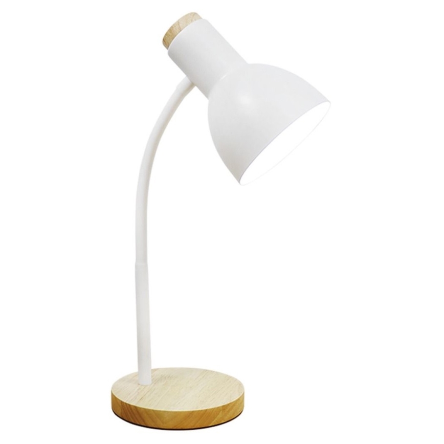 Zuma Line - Lámpara de mesa 1xE27/40W/230V blanco/roble