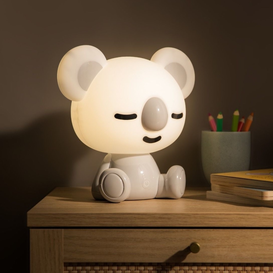Zuma Line - Lámpara LED de mesa táctil infantil regulable LED/3W/230V koala gris