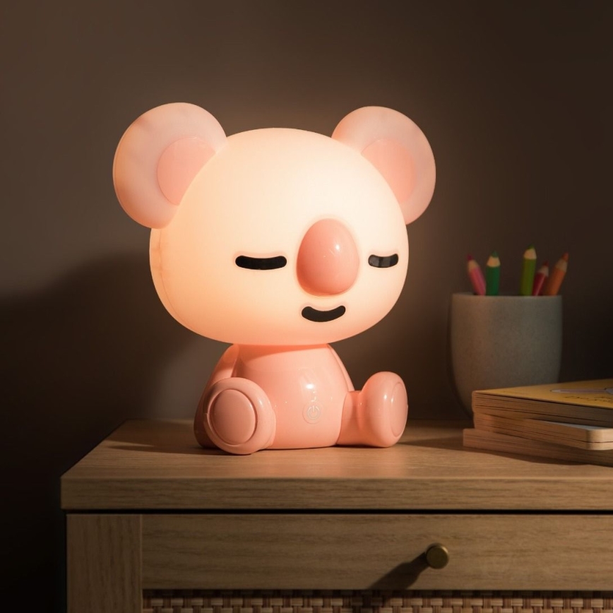 Zuma Line - Lámpara LED de mesa táctil infantil regulable LED/3W/230V rosa koala