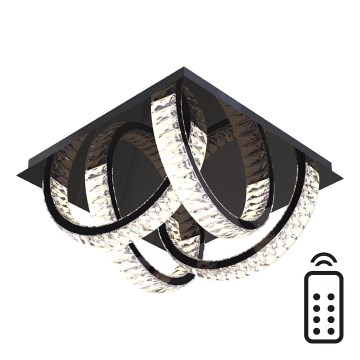 Zuma Line - LED Plafón de cristal regulable LED/23,5W/230V 2700-6000K negro + control remoto