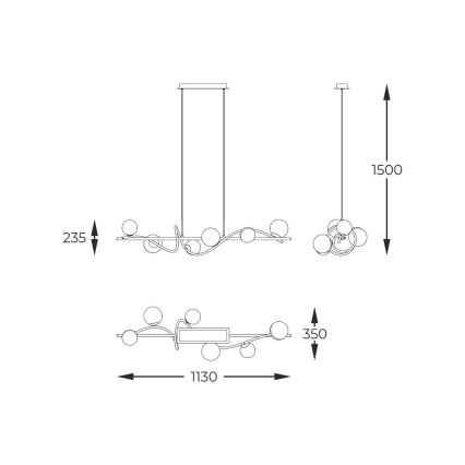 Zuma Line - Lámpara colgante 6xG9/3,5W/230V negro