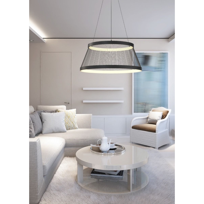 Zuma Line - Lámpara de araña LED regulable LED/53W/230V 2700-6000K negro + control remoto