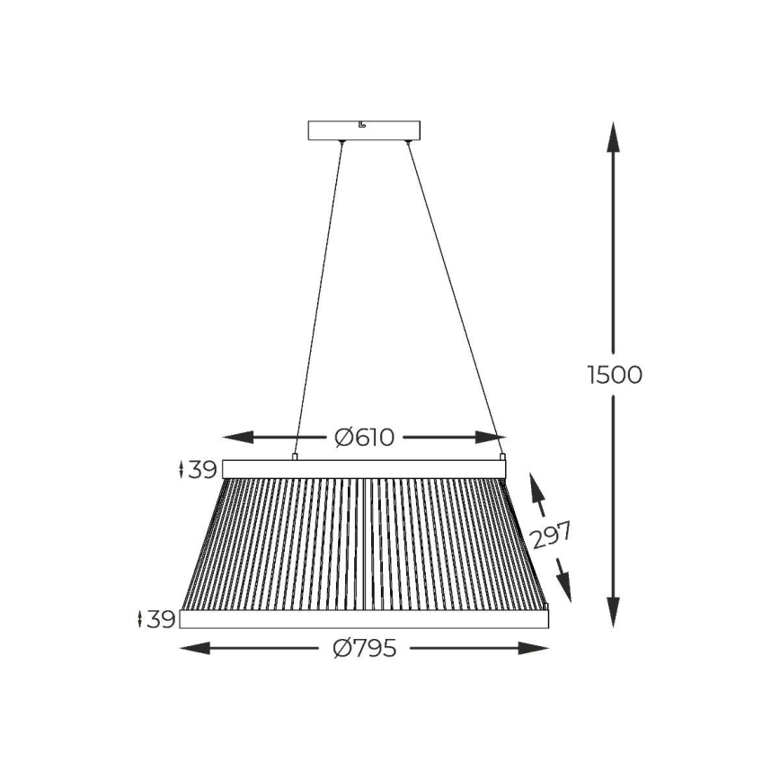 Zuma Line - Lámpara de araña LED regulable LED/53W/230V 2700-6000K negro + control remoto
