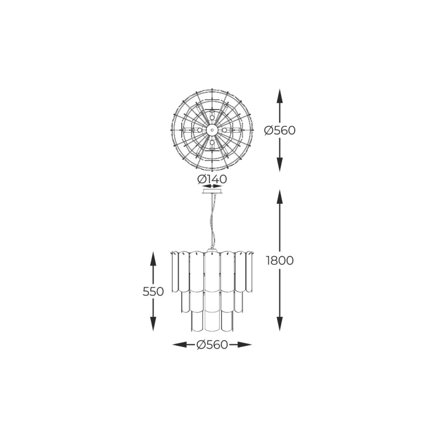 Zuma Line - Lámpara colgante 14xE14/40W/230V negro