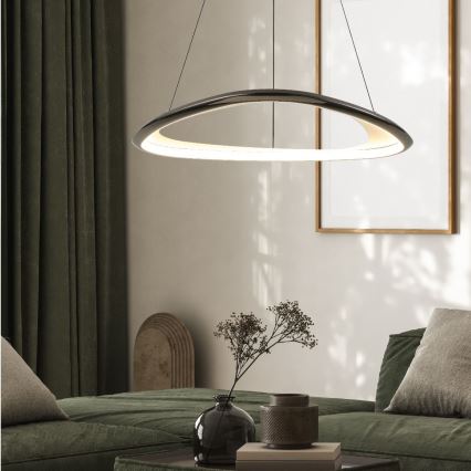 Zuma Line - Lámpara de araña LED regulable LED/34W/230V 3000K negro cromo brillante