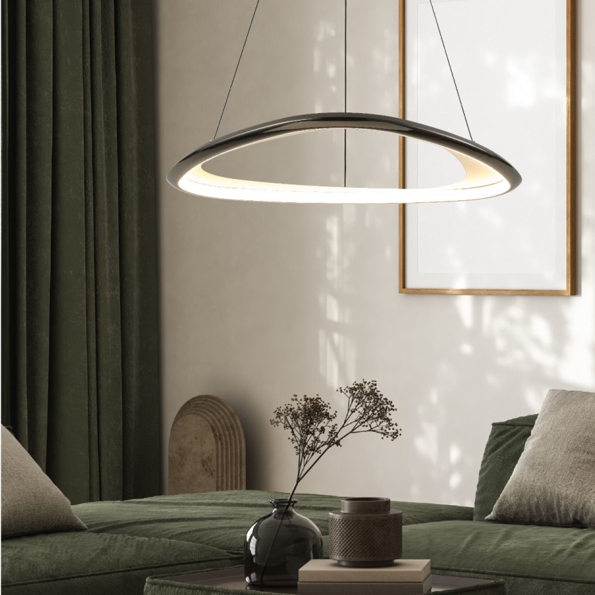Zuma Line - Lámpara de araña LED regulable LED/34W/230V 3000K negro cromo brillante