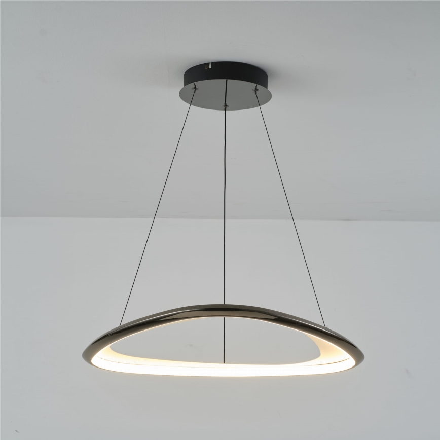 Zuma Line - Lámpara de araña LED regulable LED/34W/230V 3000K negro cromo brillante