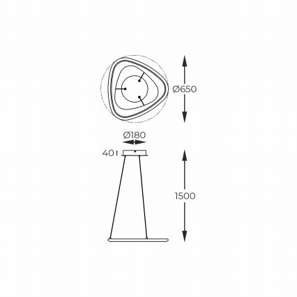 Zuma Line - Lámpara de araña LED regulable LED/34W/230V 3000K negro cromo brillante