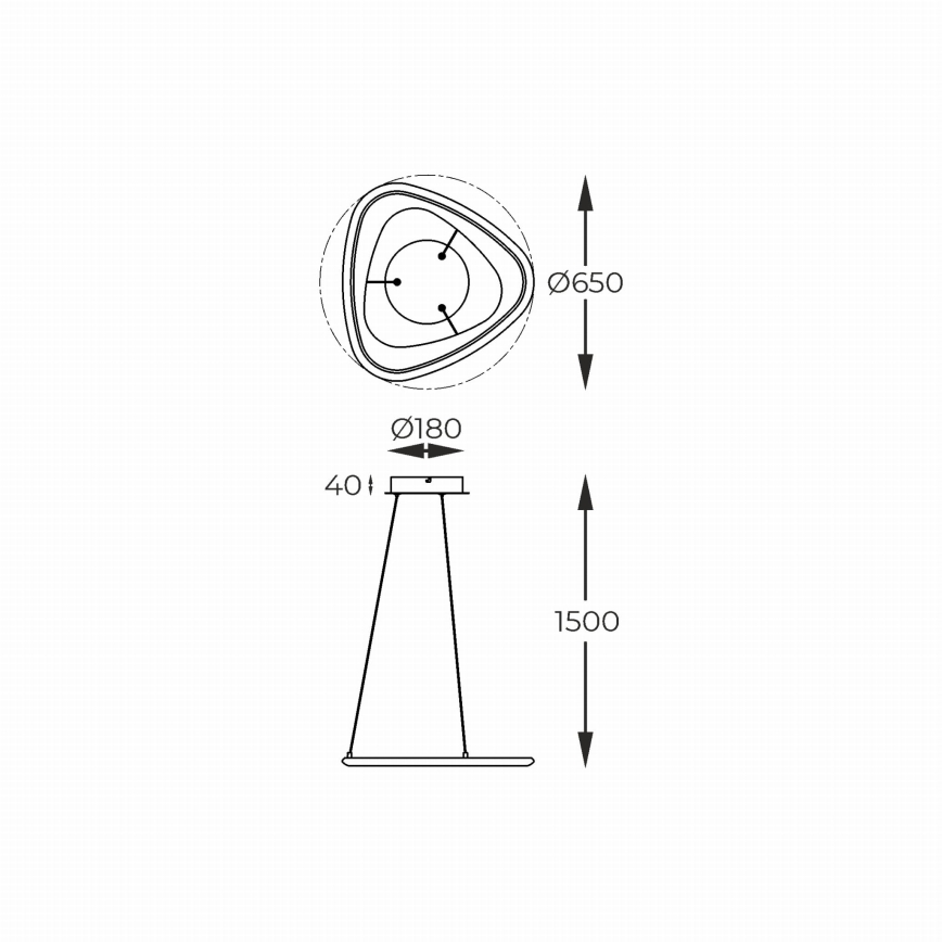 Zuma Line - Lámpara de araña LED regulable LED/34W/230V 3000K negro cromo brillante